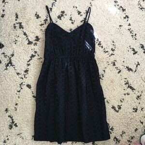 J.Crew navy eyelets lace Spaghetti Strap Dress